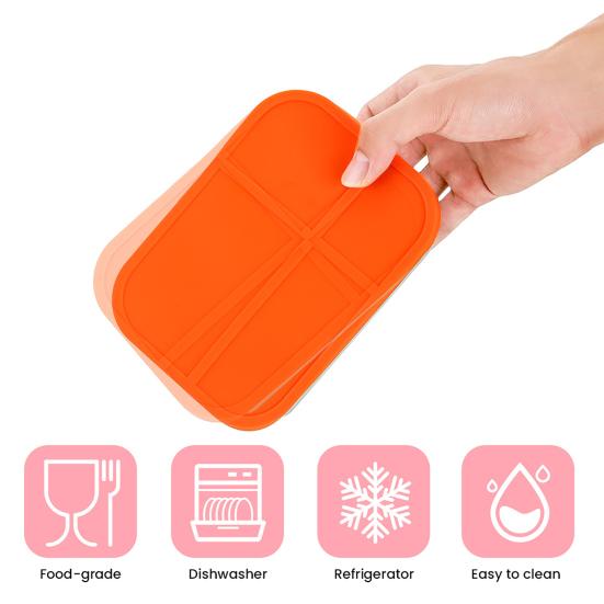 Food Storage Containers With Lids Stainless Steel Snack Box Leak-Proof Stackable Meal