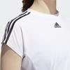 Adidas 3S Tie Tee Training Striped Short Sleeve T-Shirt Women Tops White DX7529