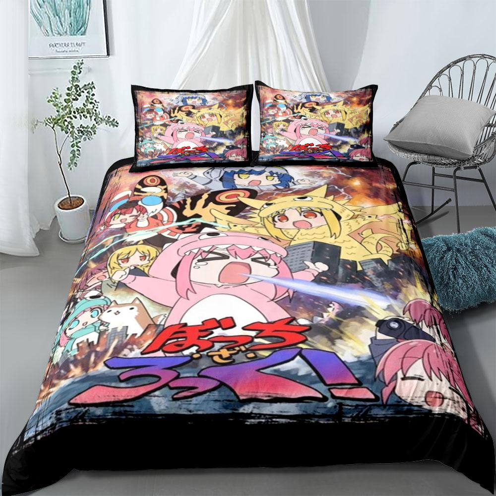 Bocchi the Rock Chibi Duvet Cover Set without sheet King Queen Double Full Twin Single Size Bed Linen Set