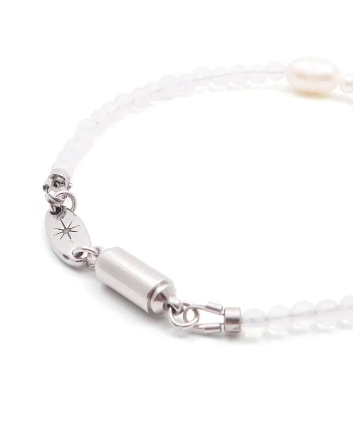 Selenite & Pearl Mix Layered Bracelet (PLT-BR-092_BL)