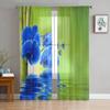 Green Bamboo Zen Plant Tulle Curtains Modern Chiffon Sheer for Living Room Bedroom Kitchen