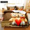 Duvet Cover 3D Printed Cute Teddy Bear Bedding Set And Pillowcase Cartoon Quilt Cover Home Teen Boy Girl Gift Bedroom Decor
