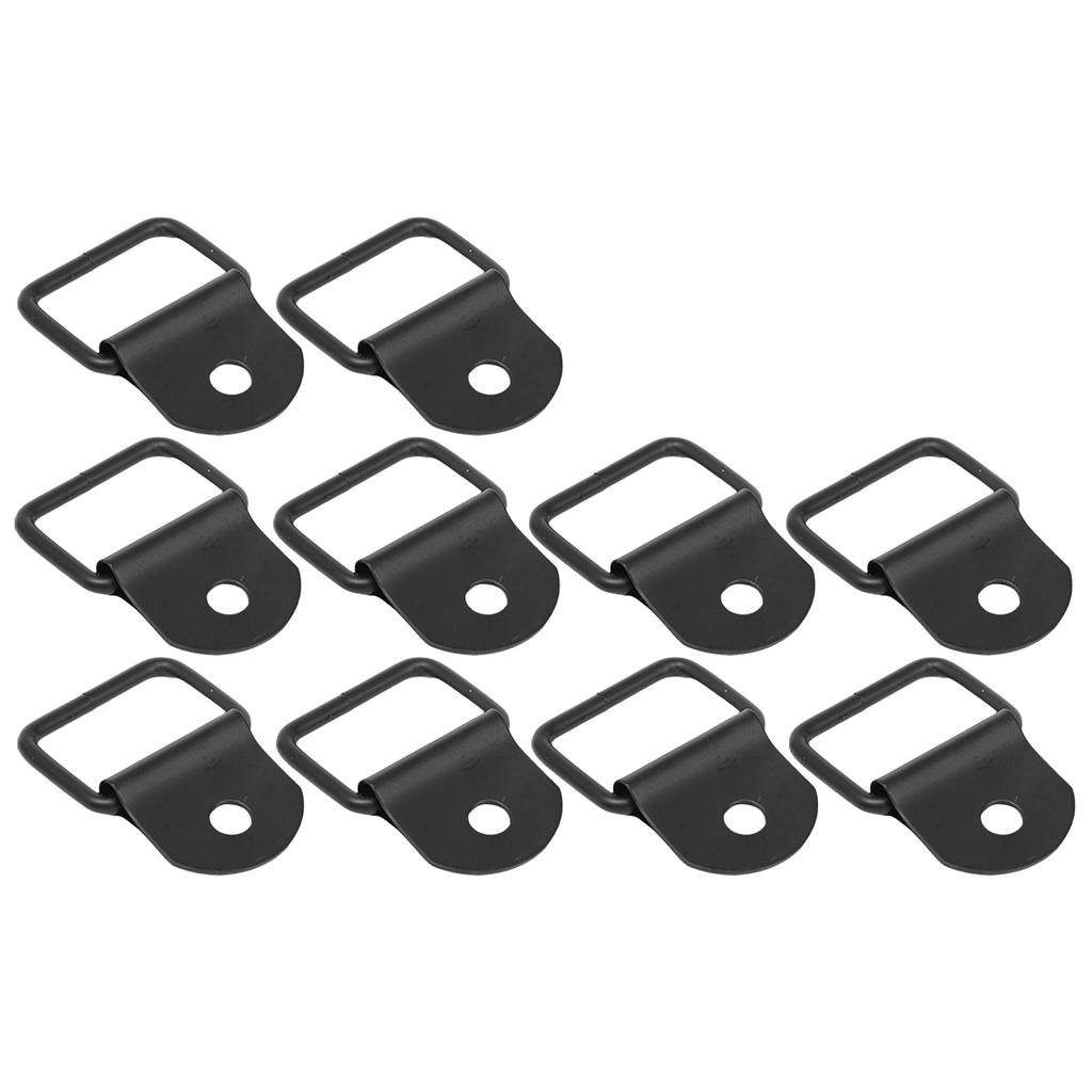 D-Shaped Pull Ring Heavy Duty Black Finish Single-Hole Semi-Circular Iron Buckle for Cargo Trailer Truck Traction Anchor Point