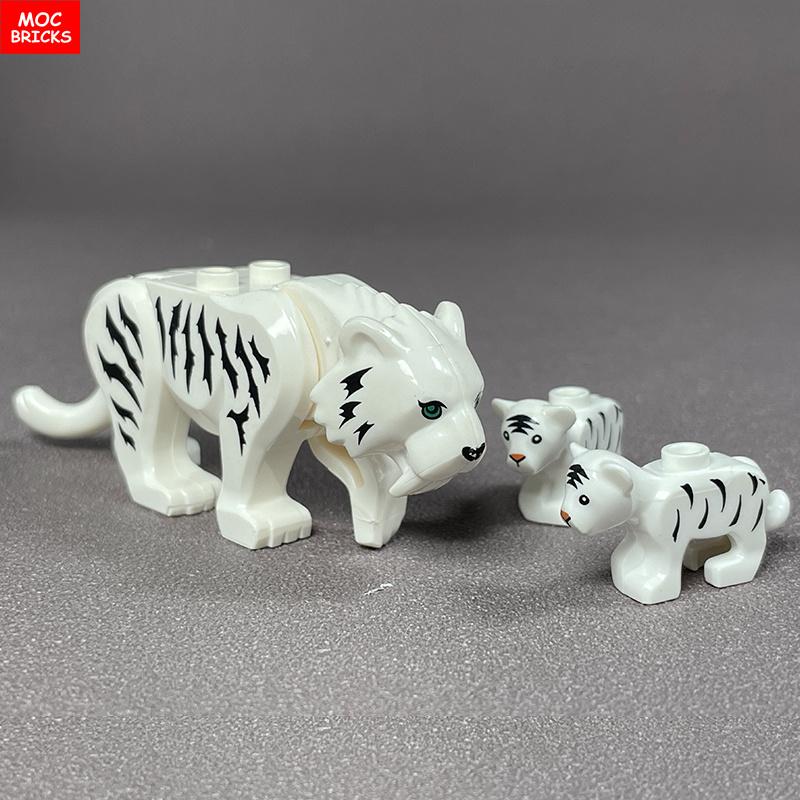 MOC Bricks Jungle Underbrush Forest Animal Monkey Goat Giraffe Bird Night Owl Accessories Building Blocks Friend Toys Gifts