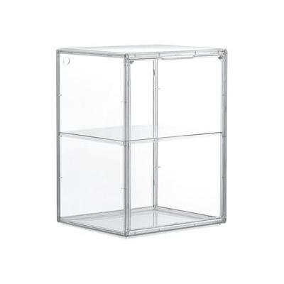 Eight House Figure Case Display Case with Magnetic Door, Stackable, 29.2W X 25D X 40H Cm, Clear