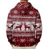 Men's Long Sleeve Christmas Print Pullover Hoodie for Holiday Party and Everyday Wear