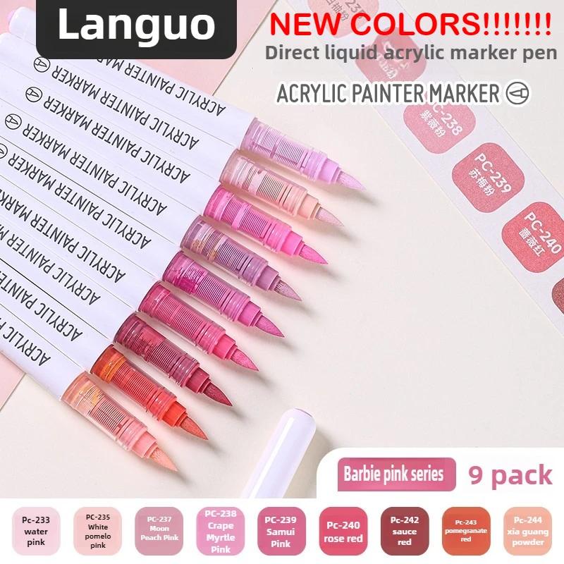 LANGUO 288/9 Colors Direct Liquid Acrylic Paint Pens Brush Color Marker Pen for Painting DIY School Art Supplies Stationery