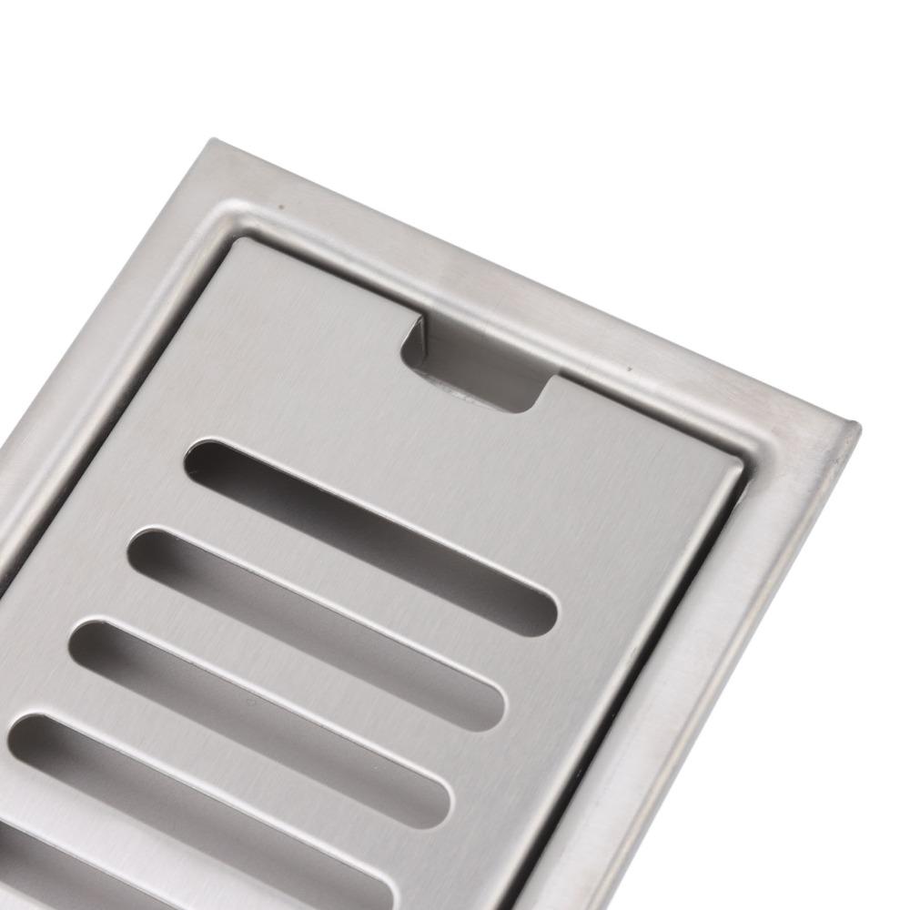 304 Stainless Steel Floor Drain Rectangular Channel Drain Durable Linear Shower Drain  Balcony