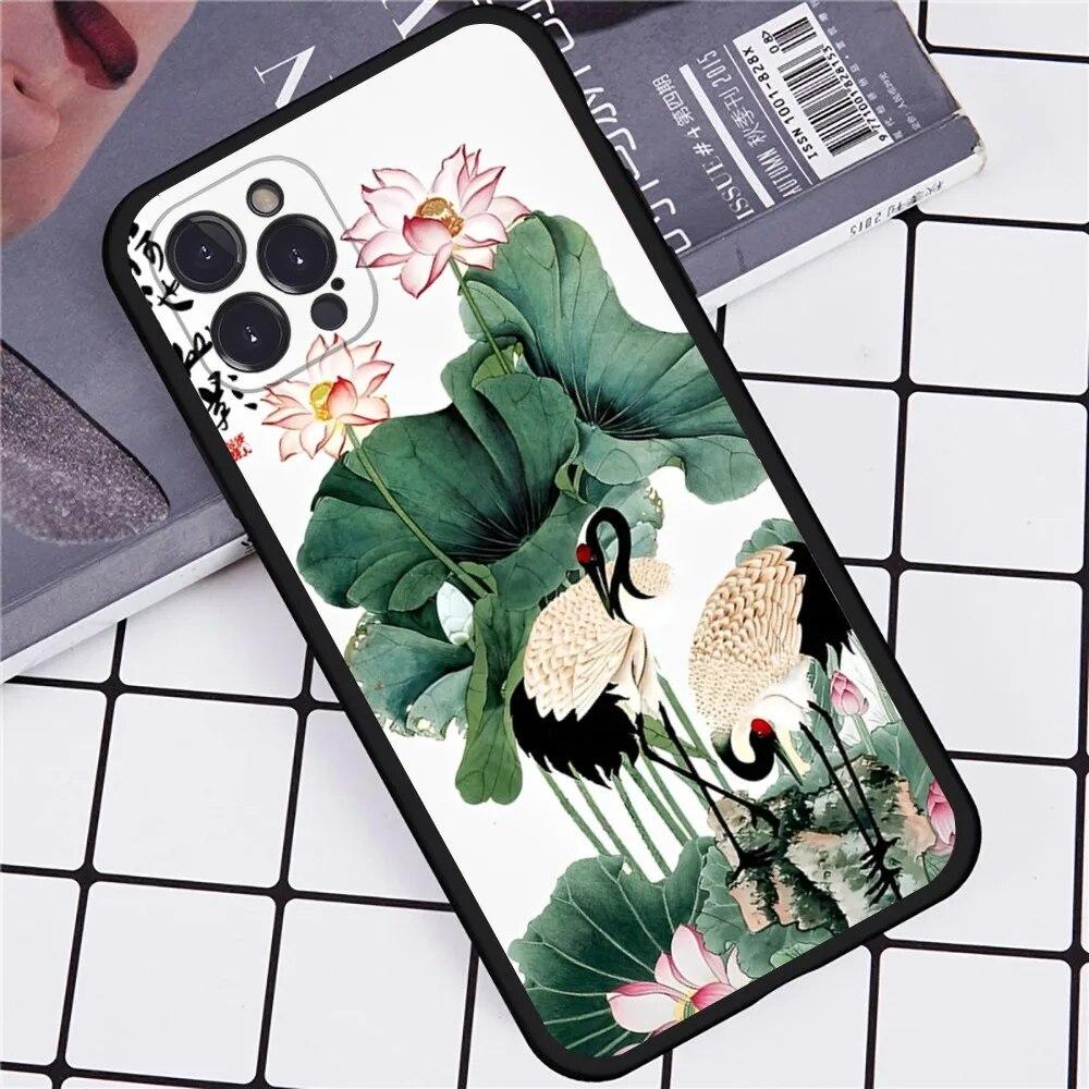 Blumenvogel Handyhülle für iPhone Samsung Galaxy Redmi Xiaomi Oppo OnePlus Note SA 7 8 9 10 11 12 13 14 20 21 22 23 53 54 Pro Max Plus Ultra TPU Soft