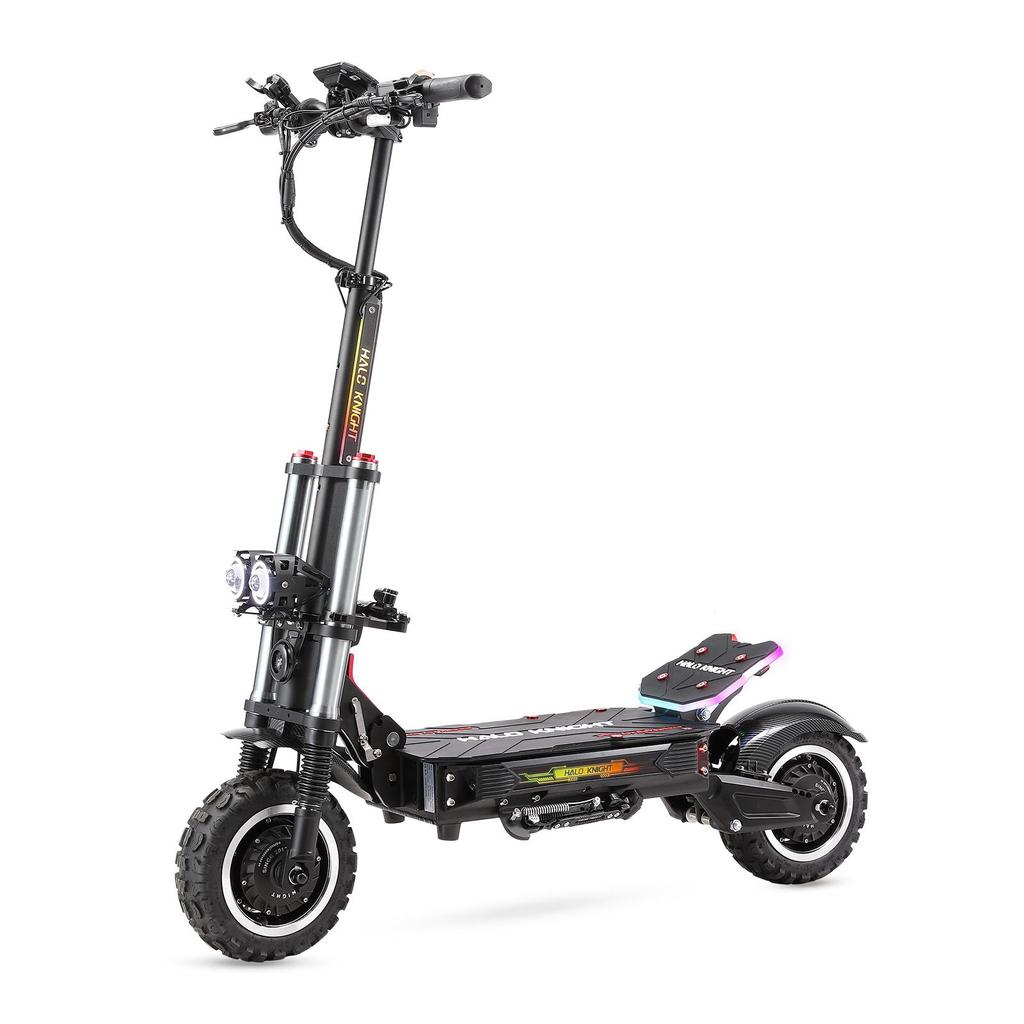 Halo Knight T107 Pro Elektrikli Scooter 11 İnç Arazi Lastiği 3000W*2 Çift Motor 60V 38.4Ah Pil 80km Maksimum Menzil