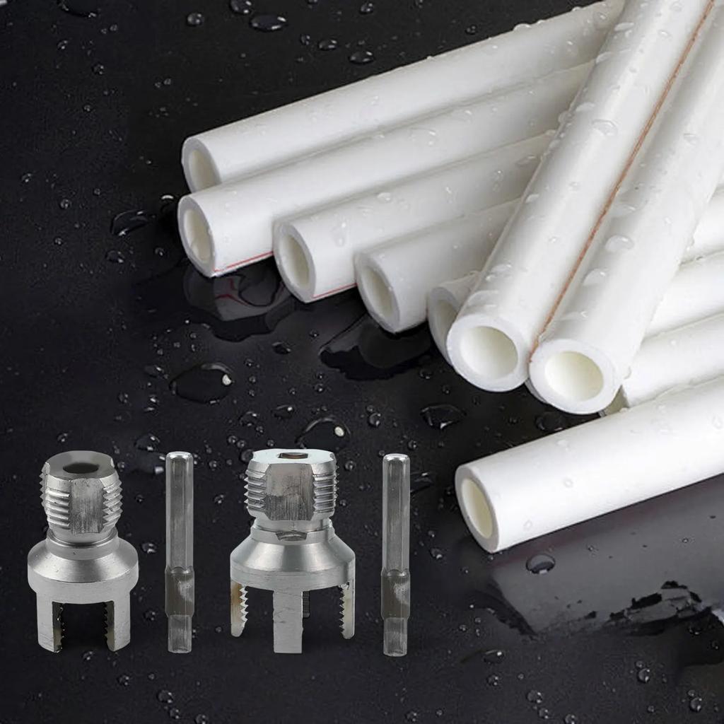 2 Stück 20MM+25MM Gewindeschneidwerkzeug Innengewinde Außengewinde Integrierter Schneideinsatz Wasserrohr Rohrgewindeschneidwerkzeug Zubehör