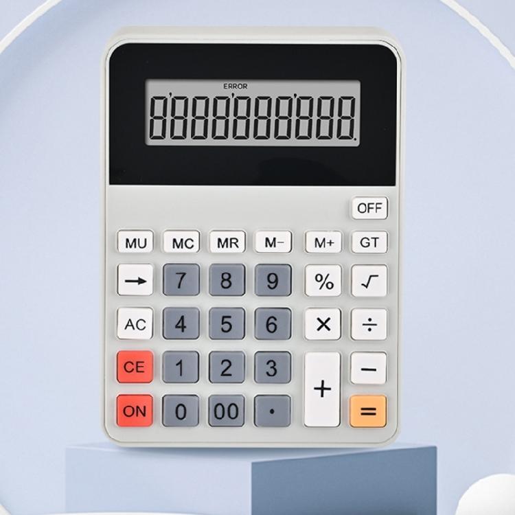 Professional 12 Digit Financial Calculator Tilted Screen Design For Comfortable Office And Business Calculations