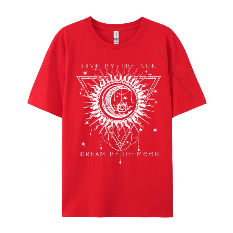 Live By The Sun Dream By The Moon Boho Printed On T Shirt New Arrival O Neck Casual Unisex Tshirts Street Tops Shirts S