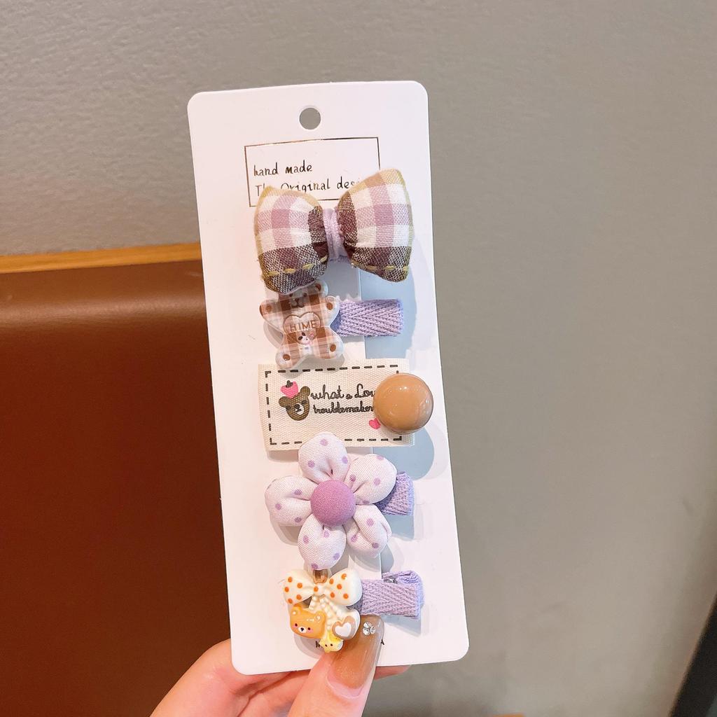 Cute Korean-Style Fabric Flower Kitten Hair Clip for Girls