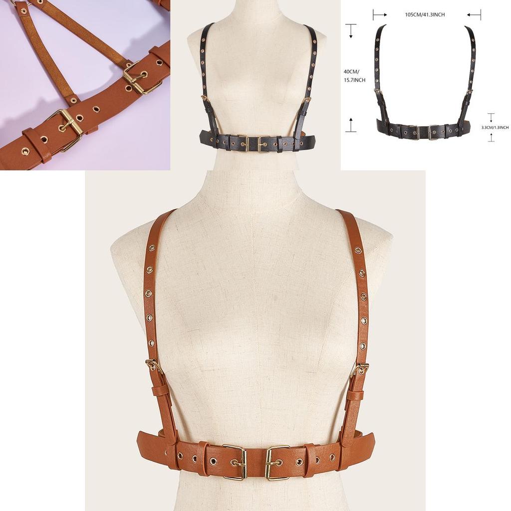 Trendy Punk Womens Strap Style Belt In Faux Leather With Metal Pin Buckle For Street Style Dress And Outfits