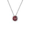 Shiny Colorful CZ Birthstone Necklace Round Stainless Steel Link Chain Necklace Boutique Birth Stone Zircon Necklace for Women