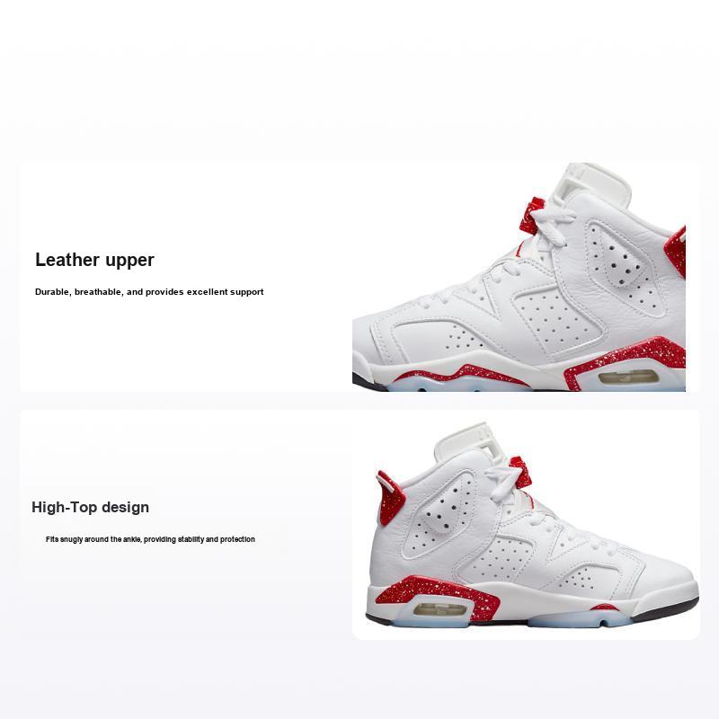 Adidasi pentru copii Air Jordan 6 Retro GS Red Oreo Alb University-Roșu Negru 384665-162