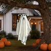 Reusable Halloween Party Decorations Hanging Ghost for Outdoor Decoration, Cute Flying Satin White Scary Prop Home, Tree, Porch, Patio, Lawn, Garden,