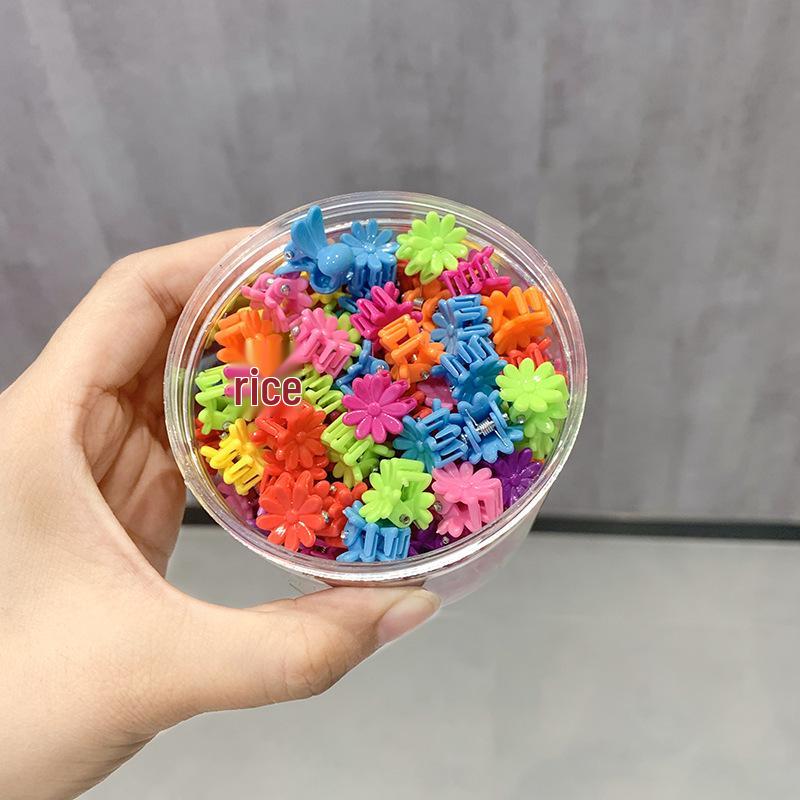 Colorful Hair Flower Clips for Babies & Toddlers - Small Hairpin & Claw Clip Accessories for Girls