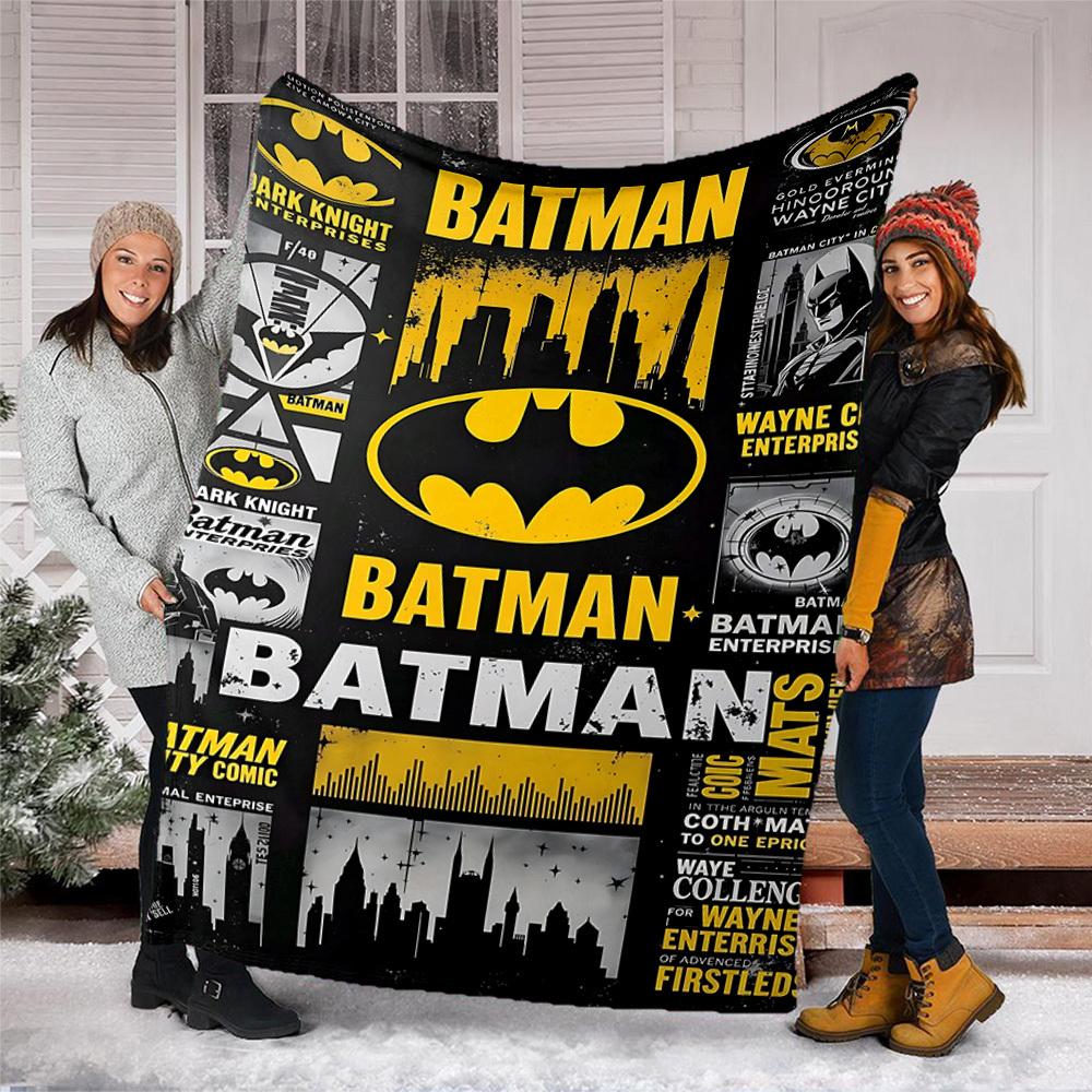 1pc Batman Logo Outdoor Flannel Throw Blanket Soft, Lightweight & Warm