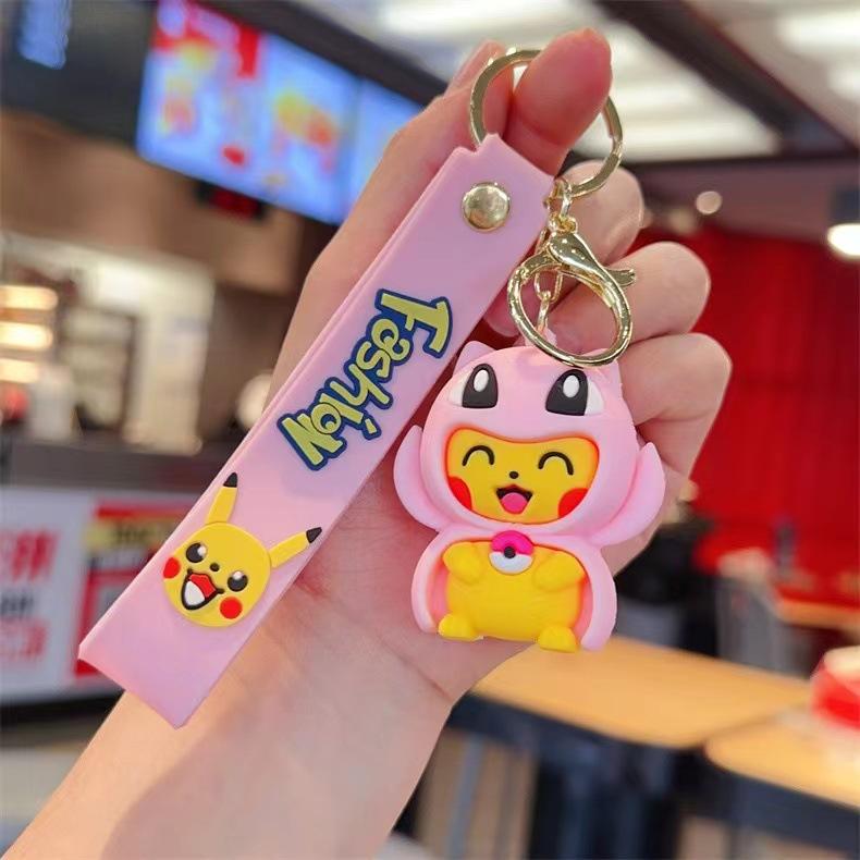 Creative Drag Pikachu Cartoon Keychain Pendant Cute Doll Bag Pendant Gift Toy
