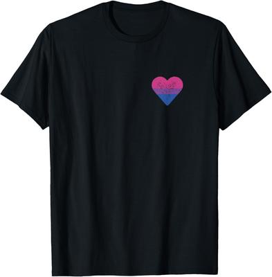 Bisexual Heart Bisexual Love Flag LGBTQ Pride Gift T-shirt Unisex Casual Fashion Loose Top Y2K Streetwear