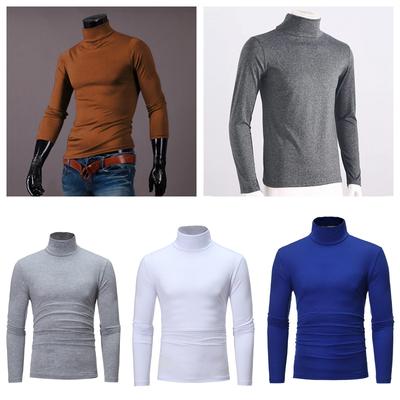 Men's Turtleneck Pullover Long Sleeve Jumper Top Warm Casual Slim Fit Thermal Base Shirt