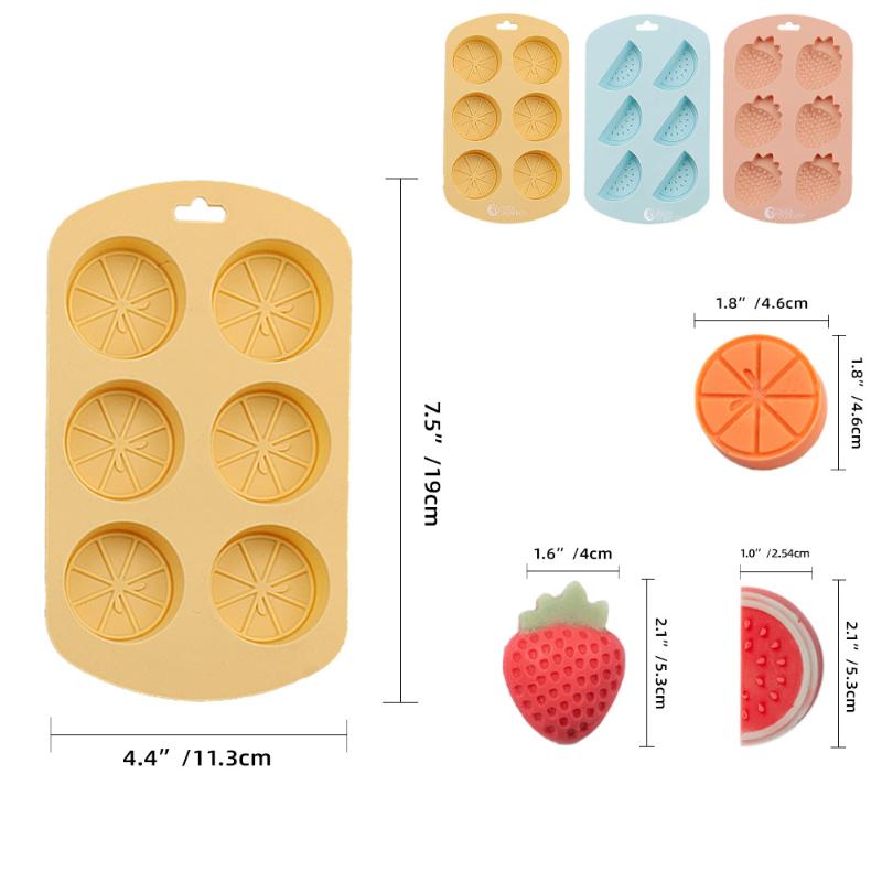 Watermelon Strawberry Lemon Shaped Silicone Mold DIY Flexible Easy Release Fondant Chocolate Gummy Pudding Molds