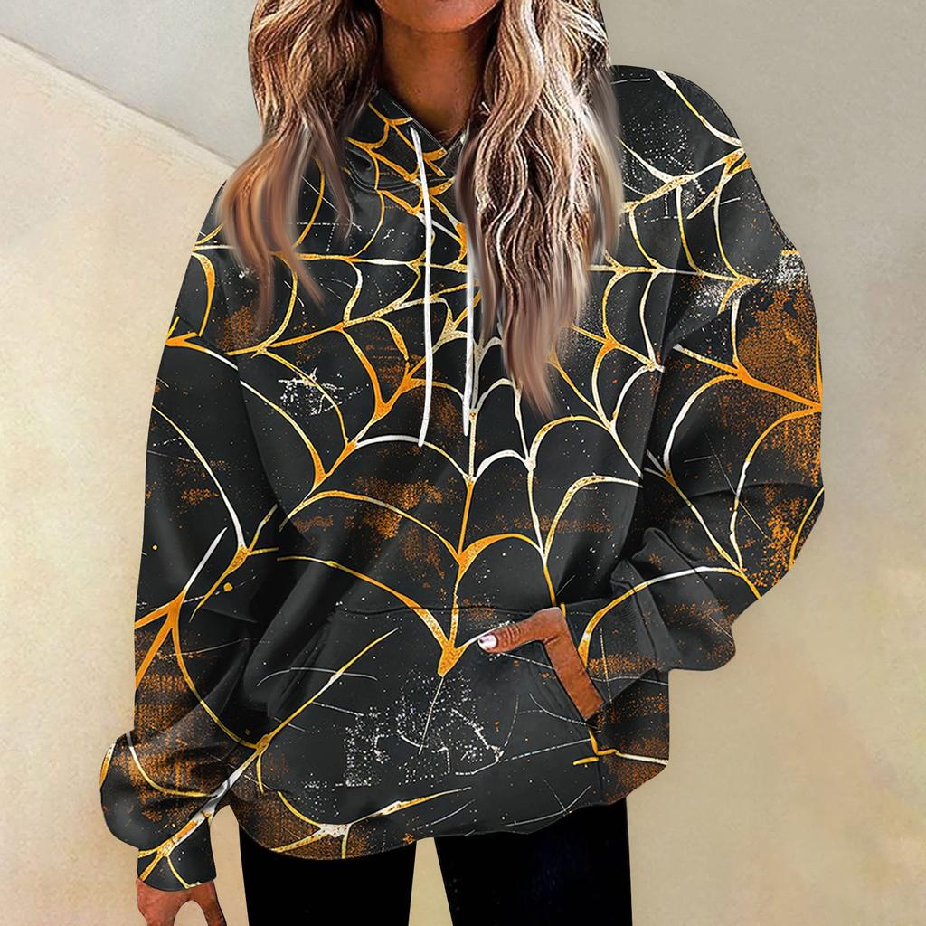 Women's Casual Fashion Print Long Sleeve Pullover Hoodies Sweatshirts