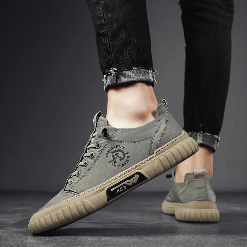 Men's Casual Ice Silk Cloth Canvas Shoes Loafers Sneakers Outdoor Comfort Slip On Flat Shoes for Men Breathable Vulacnized Shoes