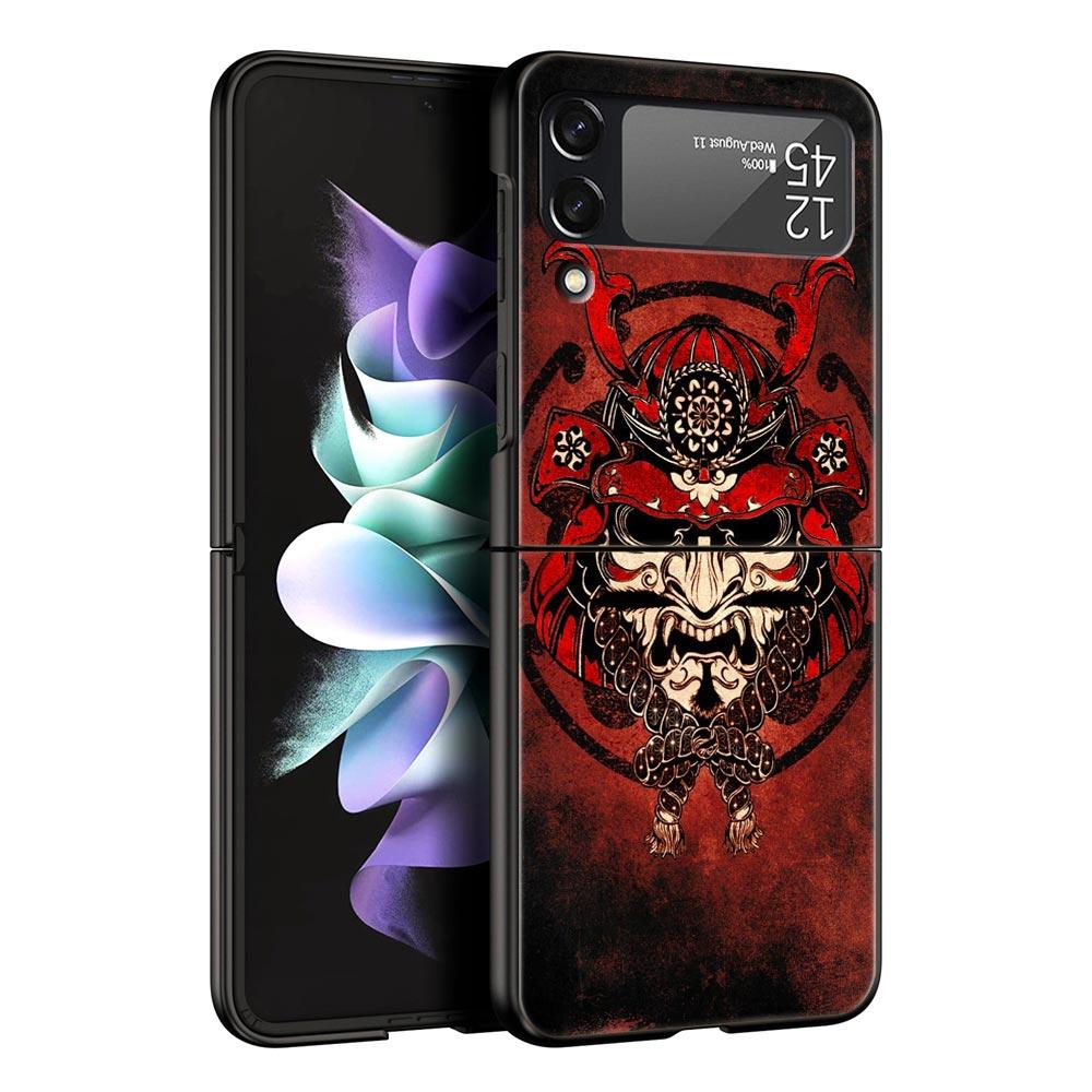 Japanese Bushido Samurai Phone Case for Samsung Galaxy Z Flip 3 4 5 Shell For Samsung Z Flip3 Flip4 Hard PC Fundas Bumper Cover