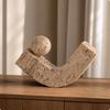 StoneLook Geometric Sculpture | Imitation Travertine Finish, Compact Tabletop Size, with