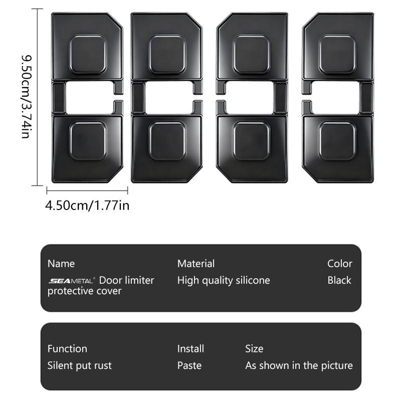 SEAMETAL Silicone Car Door Limiter Pad Lock Buffer Shock Absorber Car Silicone Door Latch Protective Covers Shock-Proof Thickened Anti-collision