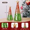 Lewondr Small Tabletop Christmas Tree Set of Mercury Finish Glass Christmas Tree Ornaments with LED Battery Perfect for Entrance and Other 2, 1026cm