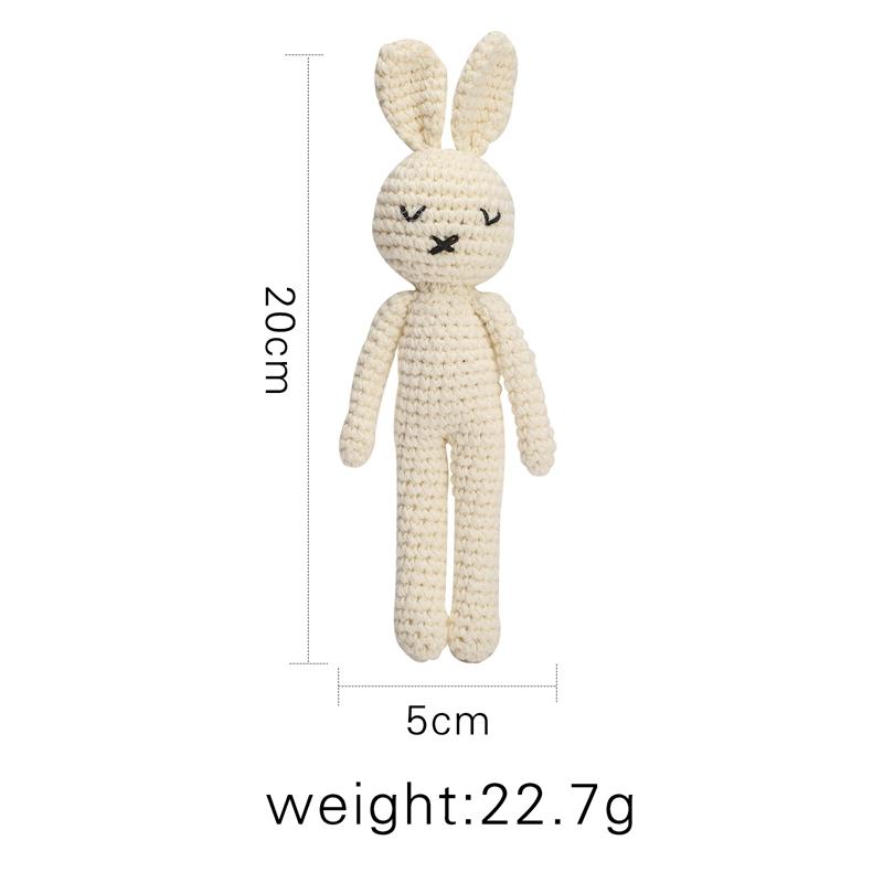 Baby Handmade Rabbit Toys Cute Crochet Bunny Doll Stuffed Cotton Toy Soothing Infant Sleeping Make Sound Birthday Gifts for Kids