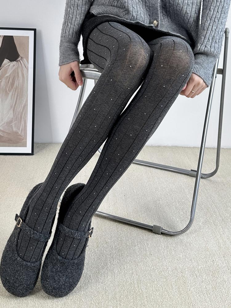 Y2K Polka Dot Striped Tights Women Nylon Thin Autumn Stocking  Spring Streetwear Lolita Pantyhose