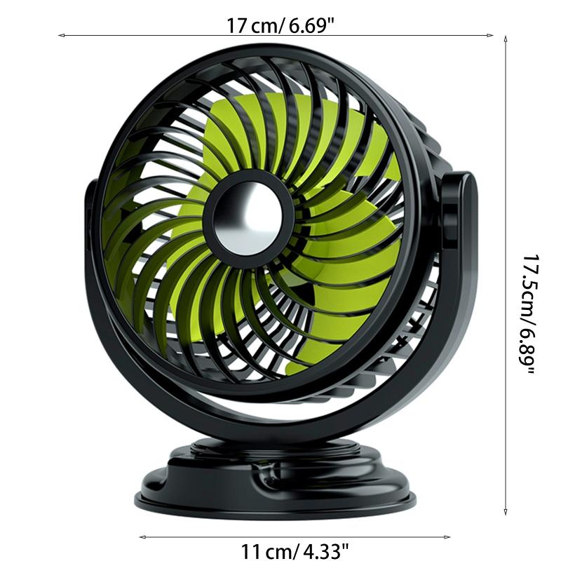 Car Fan DC 24V Electric Car Cooling Fan with 360 Degree Adjustable for Head Low Noise Automobile Vehicle Fan for Car