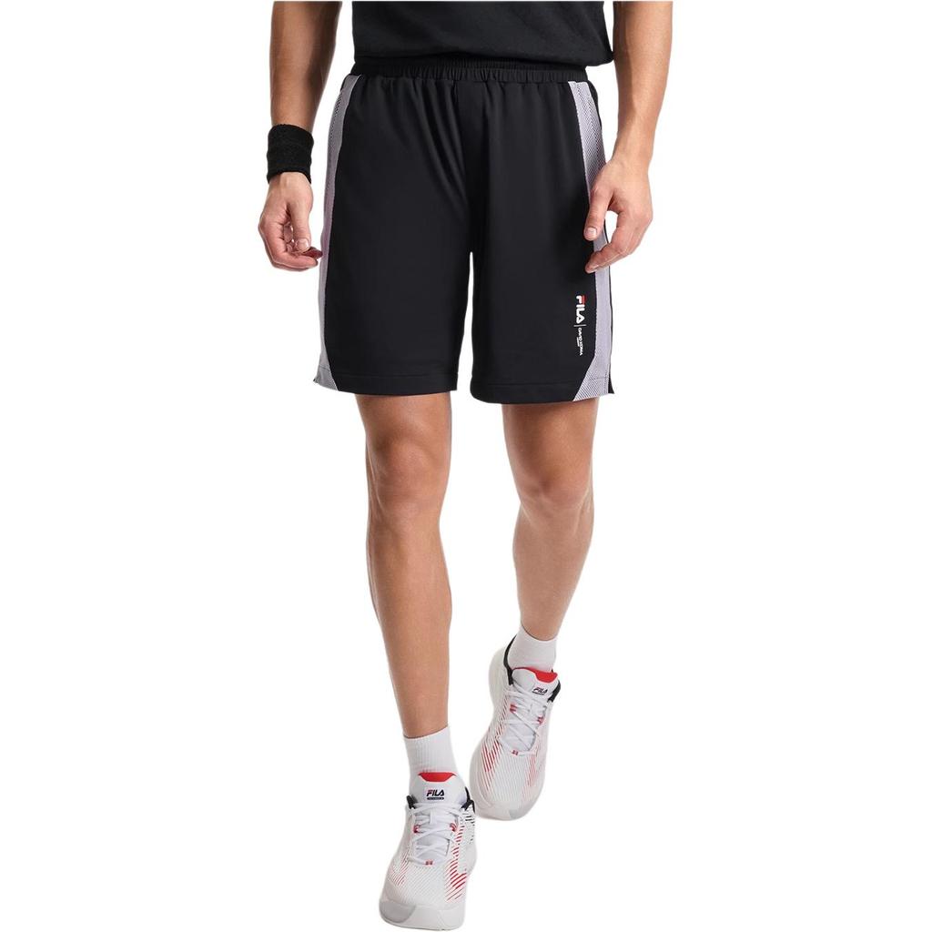 Fila SS25 Athletics Tennis Series Comfortable Versatile Simple Color-Blocked Knitted Five-Point Shorts Men Shorts Digital-Lavender A11M523606FPR