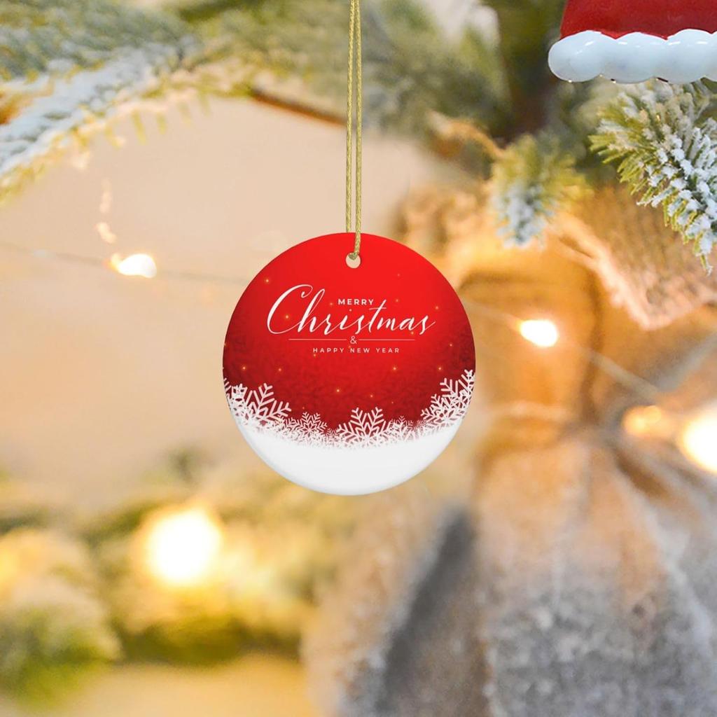 Christmas Ornament Merry Christmas Snowflakes Christmas Tree Ornaments Christmas Decoration for Xmas Ornaments Hanging Decorations Ceramic Ornament