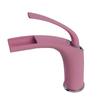 Pink Love Waterfall Bathroom Faucet - Brass Hot/Cold Basin Mixer, Sink Wash Crane Tap