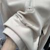 2024 Autumn/Winter Chic Solid Color Hooded Zipper Sweatshirt with Long Sleeves