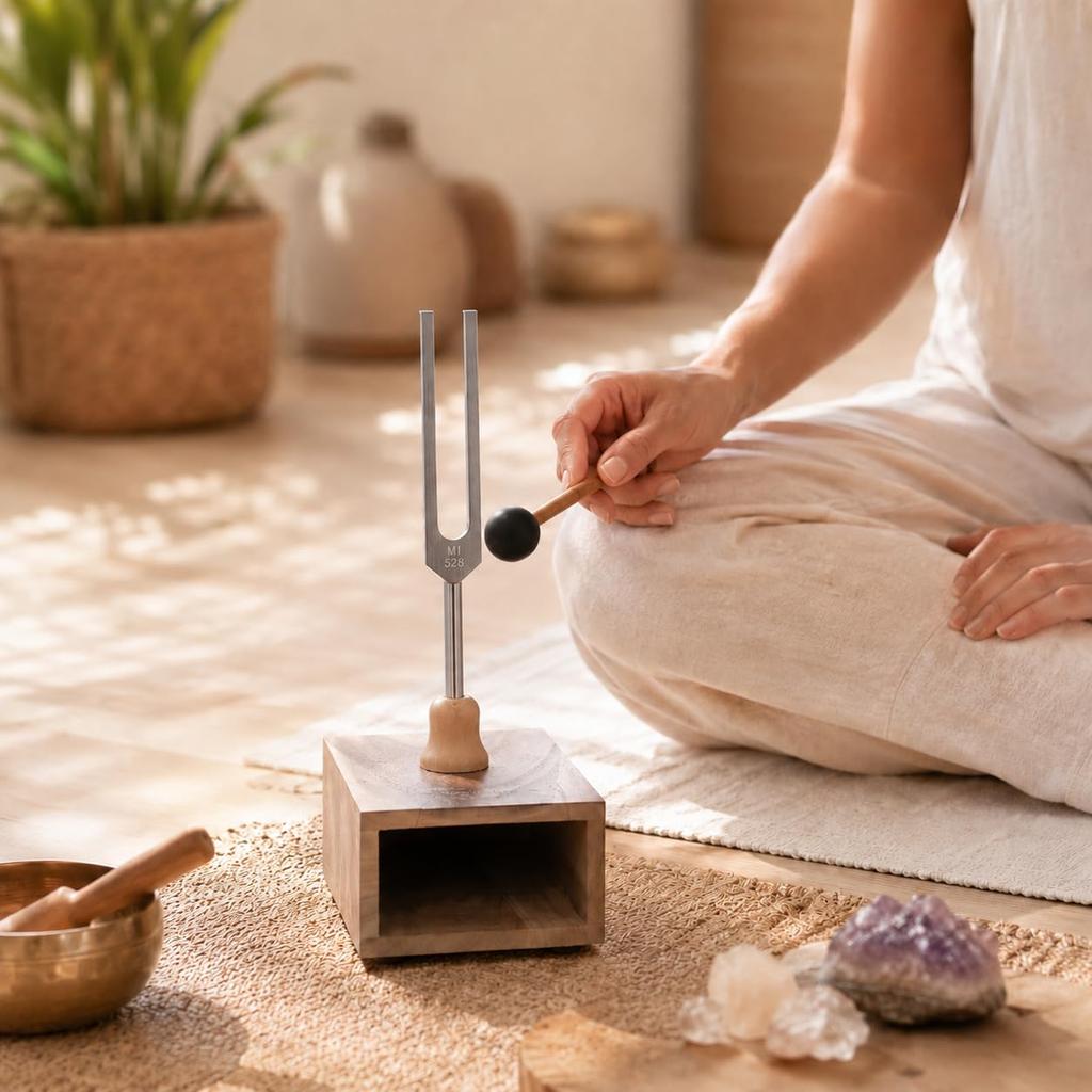 Healing and Cleansing Tuner with Resonance Box and Mallet Repair Tuning Fork LUCAS [DNA 528Hz]
