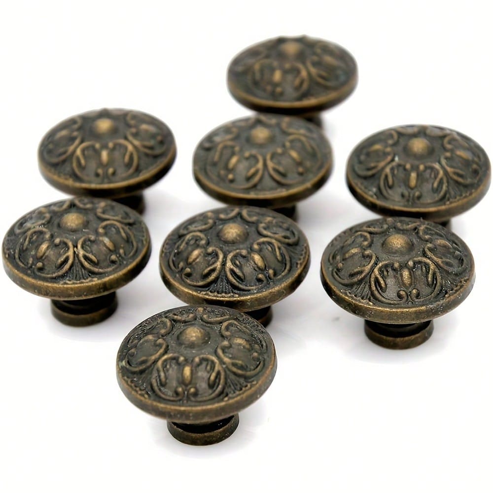 8pcs Vintage Drawer Dresser Pulls, Drawer Cabinet Knobs For Nightstand, Cabinet, Drawer (Single Hole With Two Screws)