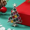 Vintage Diamond Studded Christmas Tree Brooch Alloy Rhinestone Christmas Tree Brooch Accessories Women's Holiday Brooch Jewelry
