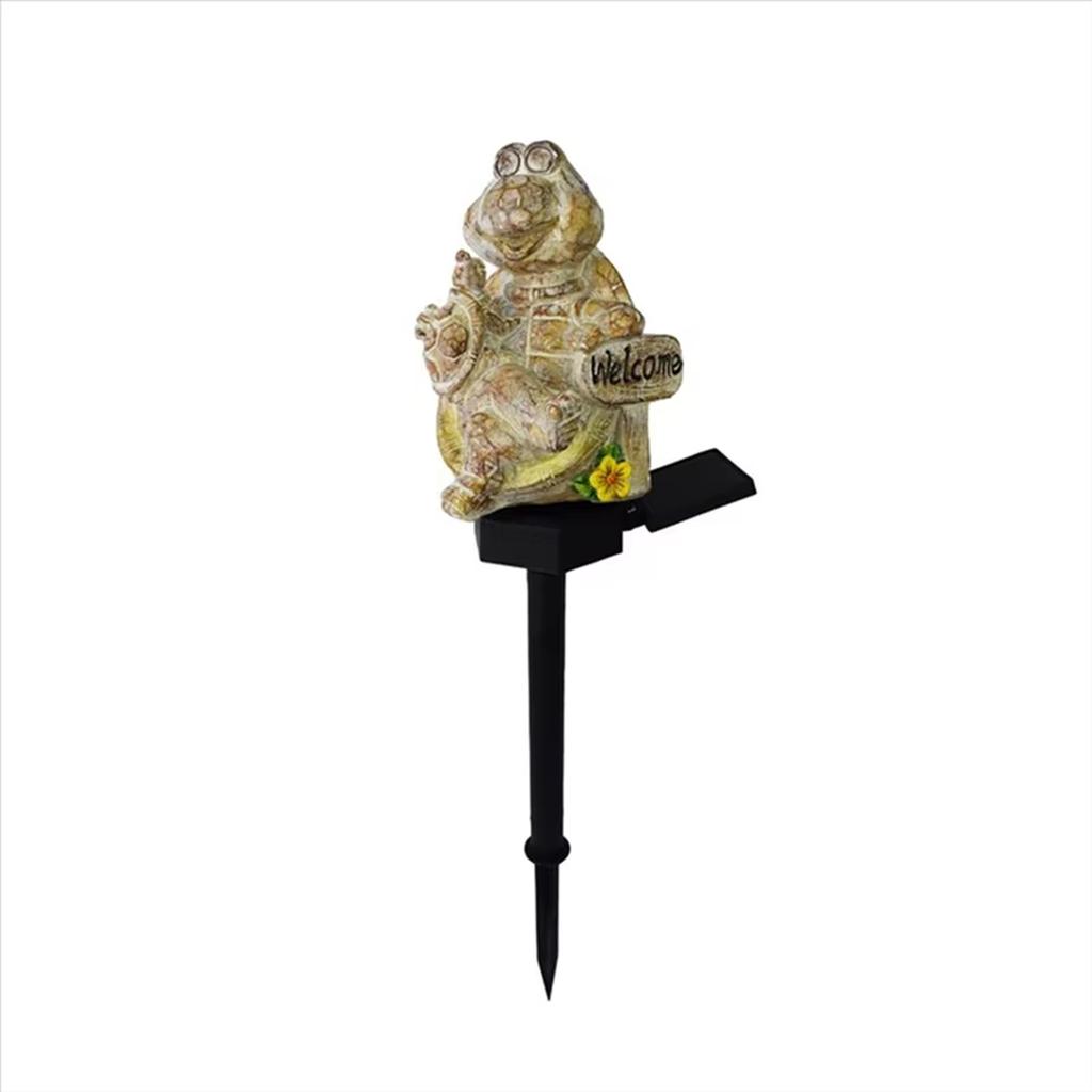 Garden Stake Light - Wood Carving Resin Turtle for and Yard Decoration