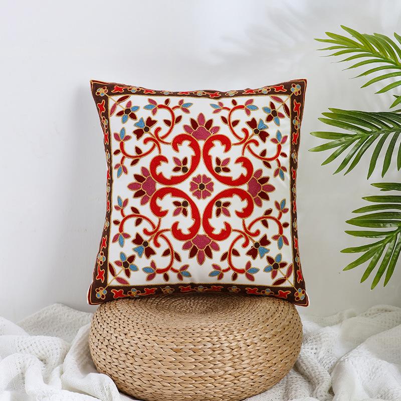 Ins Floral Embroidery Pillow Case Living Room Sofa Decoration Flower Bedroom Bedside Pillow