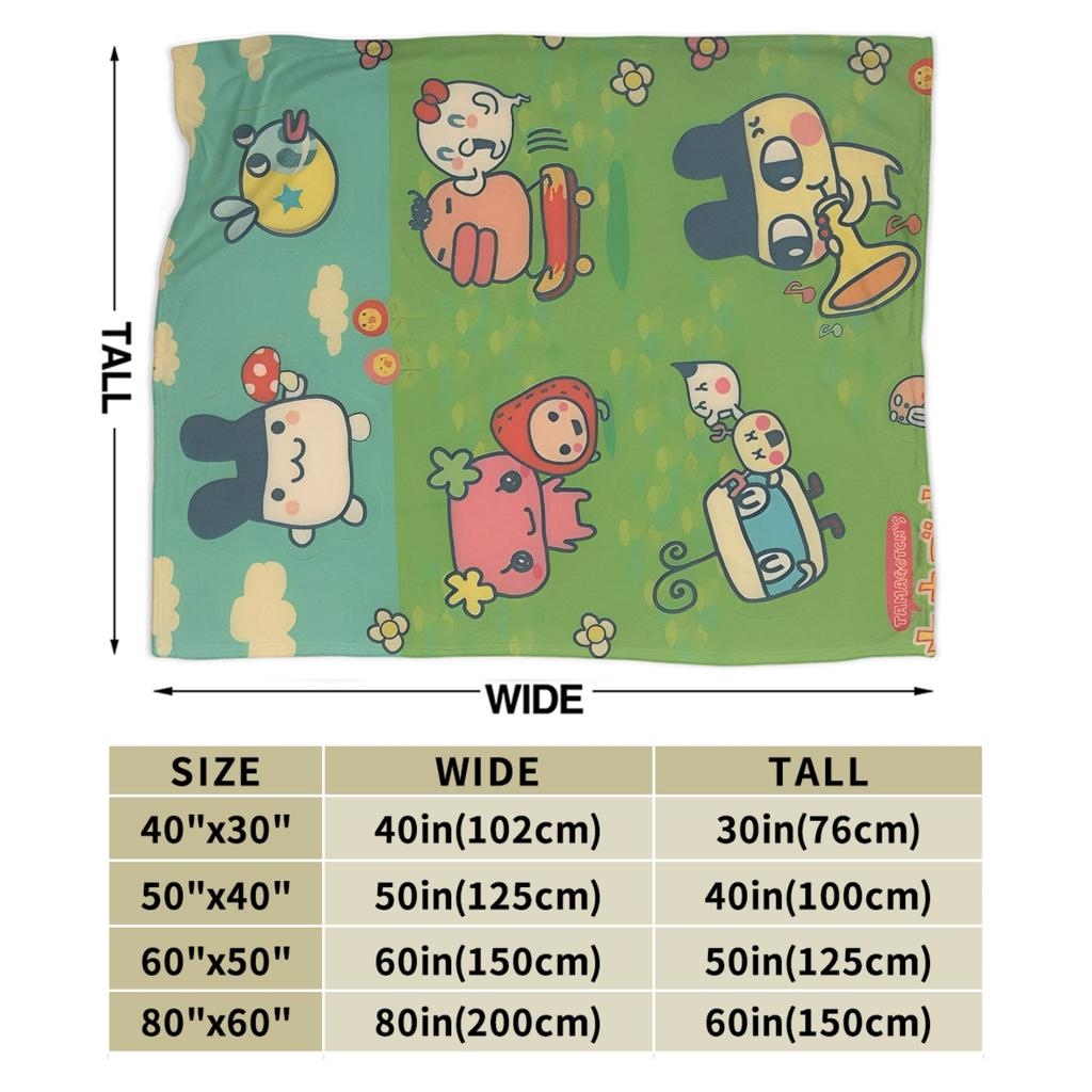 Tamagotchis Digital Pet Blankets Soft Warm Graphic Plush Throw Blanket Airplane Travel Flannel Bedspread Bed Cover
