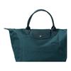 Longchamp Le Pliage Green Foldable Snap Closure Recycled Nylon Canvas Dumpling Tote Bag Medium Women Tote Bags Peacock-Blue 1623919P89