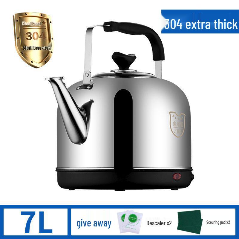 304 Stainless Steel Large Electric Kettle with Auto Power-Off & Keep Warm, Whistle Teapot for Household
