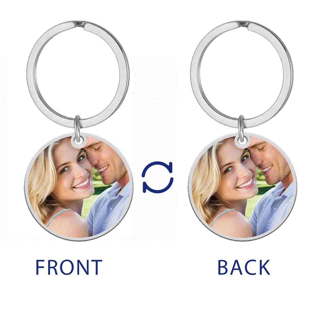 Print Demand Photo Keychain Personalized Custom Gift For Women Men Mother Father Dad Family Couple Stainless Steel Key Ring